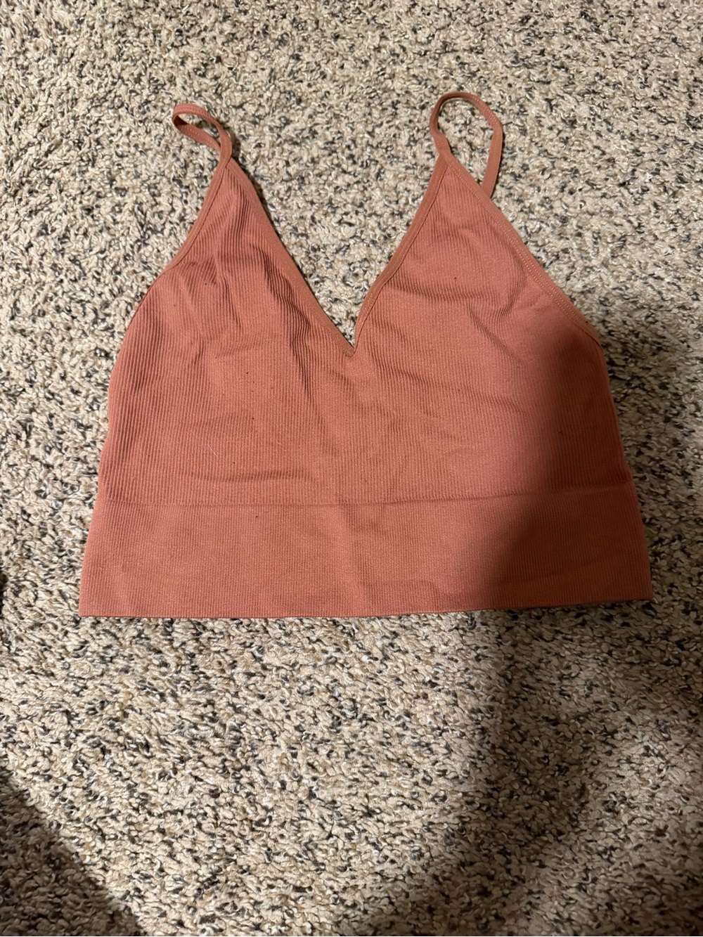 Bozzolo Rust Ribbed V-Neck Camisole